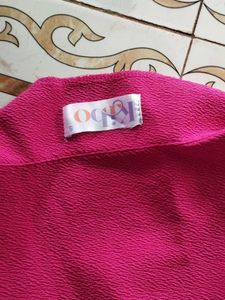 V-Neck Ruffled Pink Top