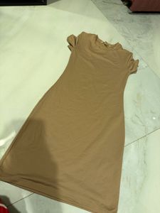Casual Tan T-Shirt Dress