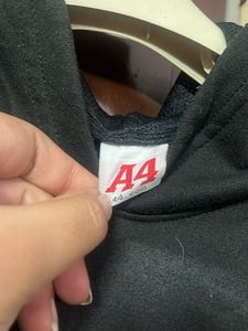 Classic Black Men Hoodie L Size