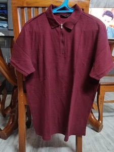 Men's Textured Zip Polo Shirt