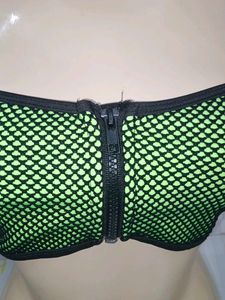 (200)Green Mesh Bra