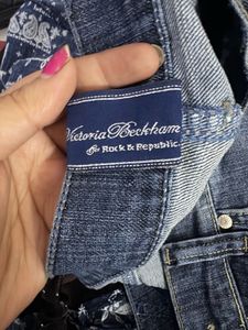 Victoria Beckam embellished Denim Skirt