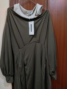 Chic Brown Off-Shoulder Dress