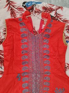 232.Beautiful Red Ethnic Gown