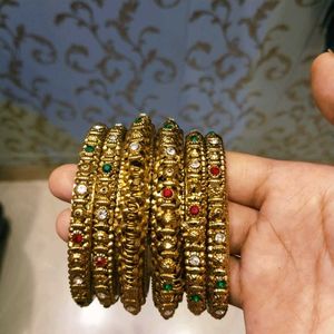 Exquisite Gold Bangles with Gemstones