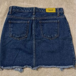 Distressed Denim Mini Skirt