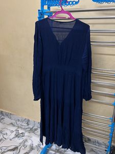 Price Drop Zudio Navy Blue Full Length Flared Gown