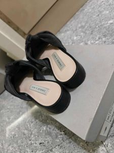 Charles and Keith Black Knotted Mules