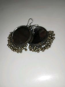 Mirror Work Jhumka Earrings