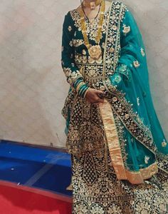 Emerald Green Velvet Lehenga Choli