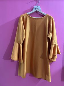 Mustard Bell Sleeve Top