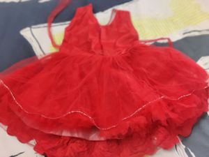 Red Flower Girl Dress