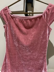Pink Velvet Off-Shoulder Mini Dress