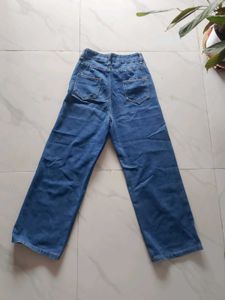 Wide Leg Blue Denim Jeans