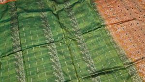 Beautiful Green &amp; Orange Saree