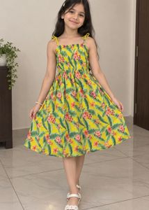 Yellow Tropical Print Sundress