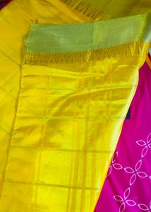 Yellow Checkered Saree