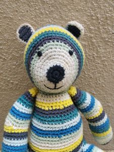 Handmade Striped Crochet Teddy Bear💥