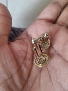 vintage two - tone gold - plated round cufflinks