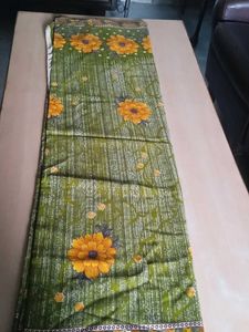 Green Floral Print  saree   with blouse Set