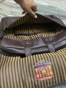 Classic Brown Leather Briefcase (free del)