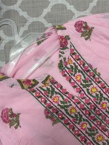 Pink Floral Anarkali Kurta