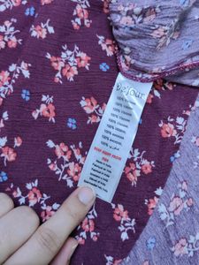 DEFOUR - Floral Print Button-Up Blouse