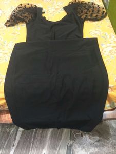 Black Dress with Puff Sleeves