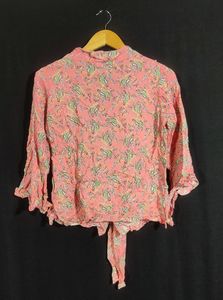 Salmon Floral Printed Top (Woman)