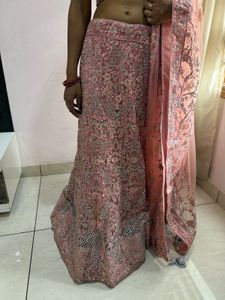 Peach Lengha For Wedding And Engagement
