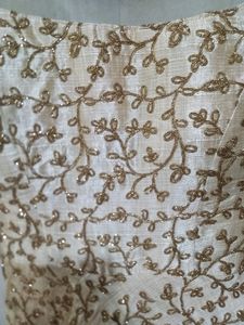 Party Wear Gown With Net Neck