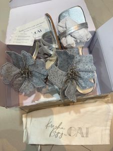 Kresha Bajaj x Cai Sparkling Floral Heeled Sandals