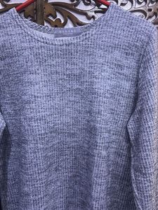 Banana Republic | Gray Knit Dress with Lace Hem