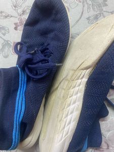 blue sports shoes