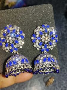 Blue Jhumka Earrings