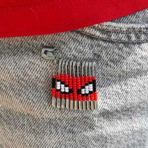 Spider-Man Beaded Safety Pin Brooch