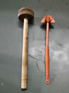 Vintage Butter Churner and Modern Whisk Set