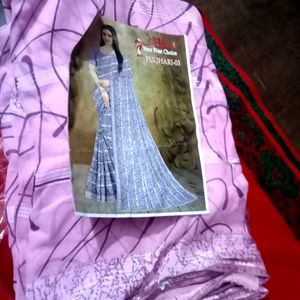 Elegant Grey Printed Saree sare