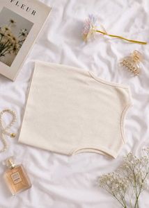 white embroidered Heart tank top