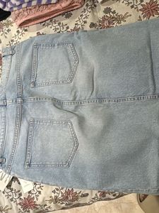 ZARA Denim Midi Skirt size L