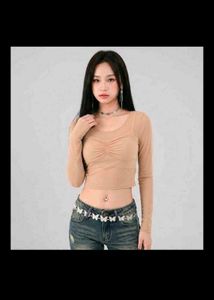 super soft stretchable Sheer bodycon Crop Top