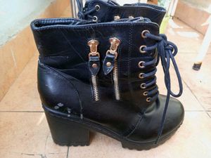 Black Ankle Boots with Laces