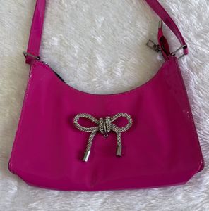 Pink Glitter Bow Chic Handbag