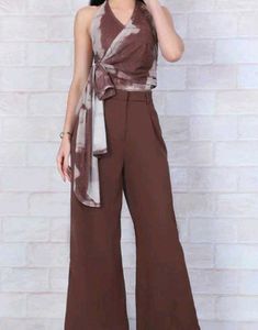 Stylish Brown Halter Neck Top