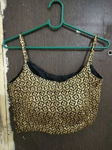 Designer Black &amp; Gold Brocade Blouse