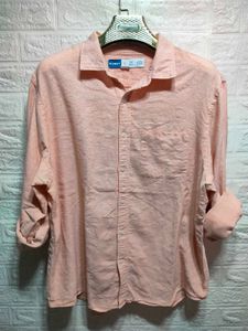 Old Navy Men's Peach Button-Up Shirt