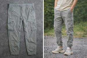 Men's Grey Cargo Jogger Pants