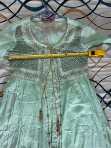 Mint Green Embroidered Kurta Dress