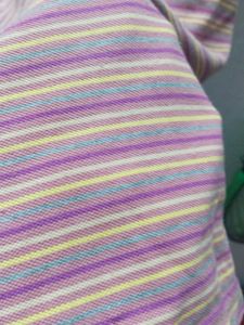 Striped Button-Down Polo Top