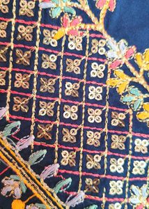 Elegant Navy Kurta with Gold Print